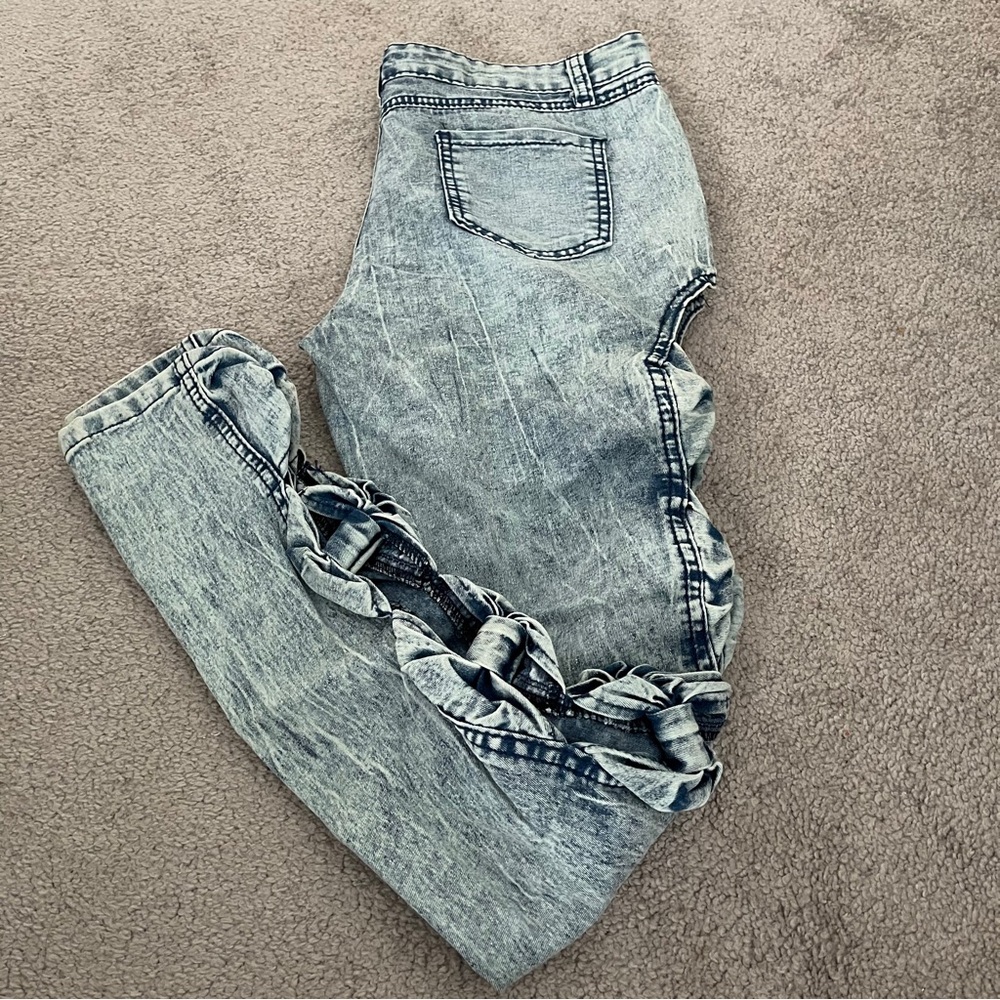 Lookbook Store Side Bow Cutout Jeans Size 6 - Picture 4 of 4
